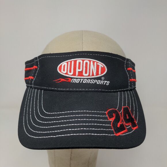 Chase Authentics Men's Strapback Jeff Gordon Sun Visor Hat Cap Black OSFM #24 - Picture 3 of 13